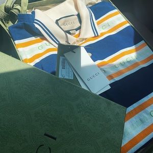 Gucci Jacquard Striped Polo Logo Tier SS/21 *Alessandro Michele*